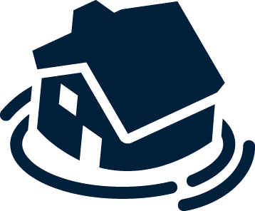 Navy Blue Vector of House Being Held By Two Human Hands